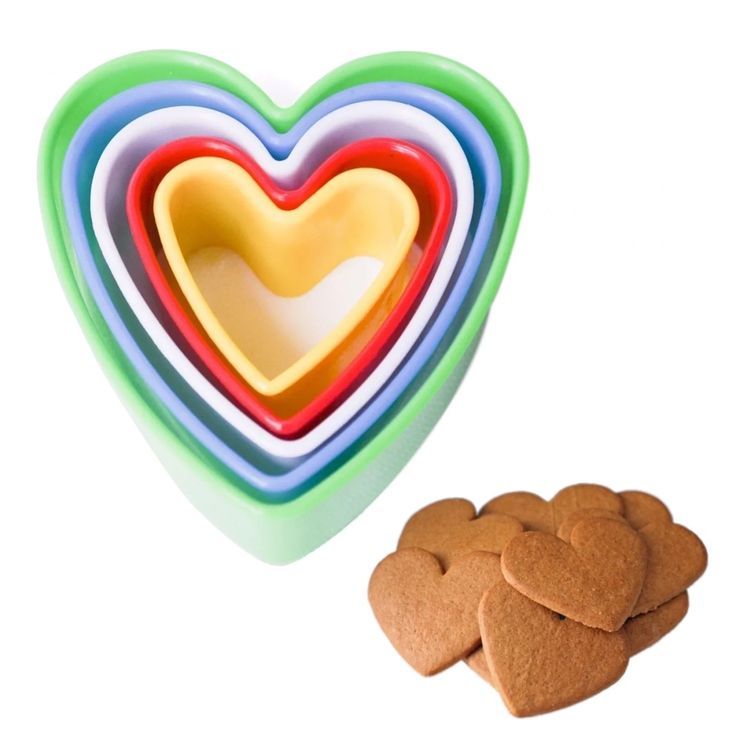 Bakewareind Assorted Heart Cookie Cake Cutters,5pc - Bakeware India