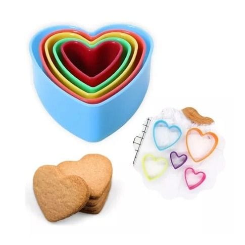 Bakewareind Assorted Heart Cookie Cake Cutters,5pc - Bakeware India