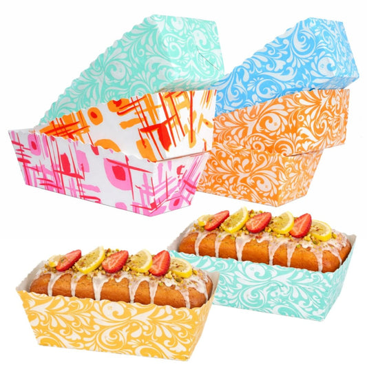 Bakewareind Assorted Plum Loaf Bake And Serve Liners , 20 pcs - Bakeware India