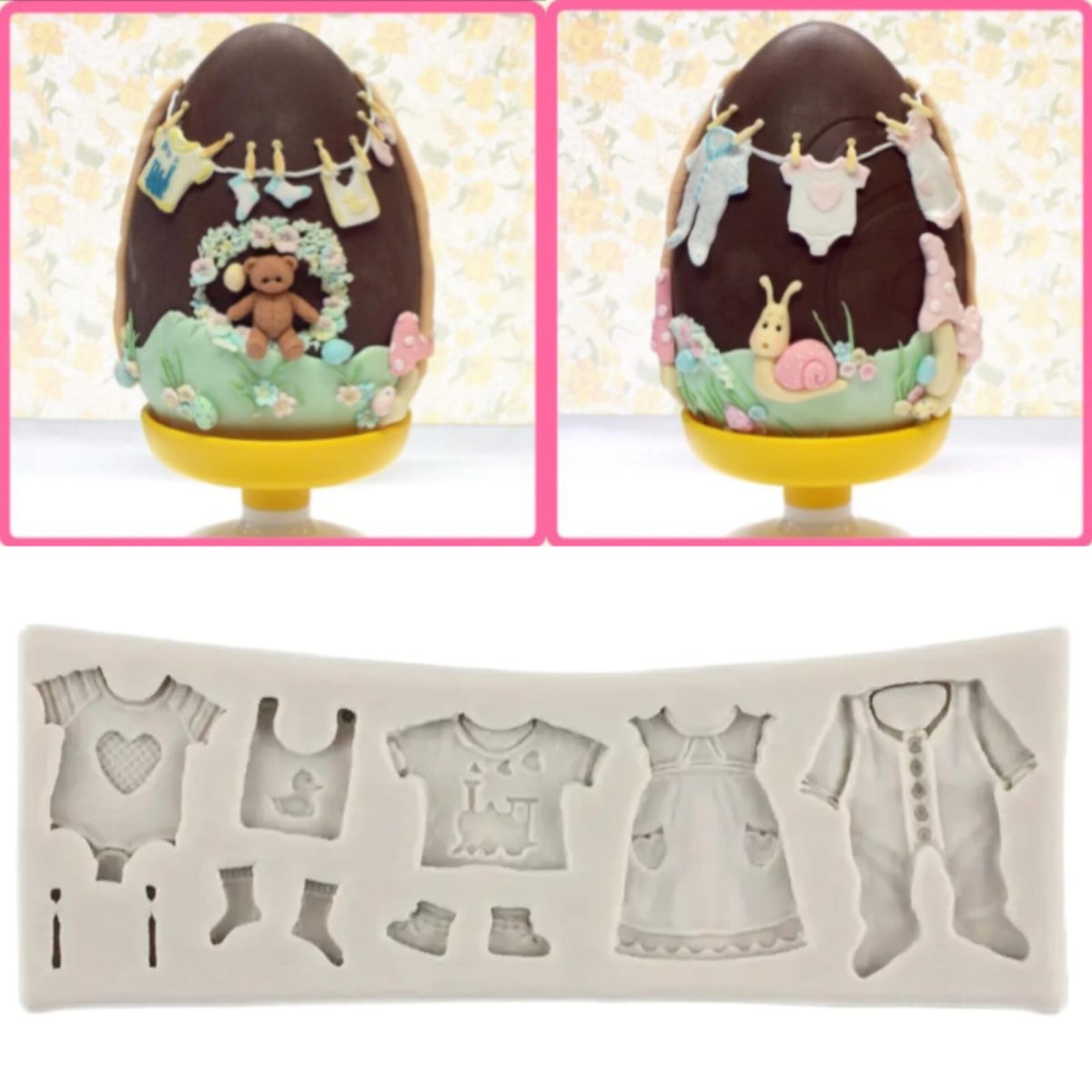 Bakewareind Baby Boy Girl Clothes Baby Shower Theme Silicone Fondant Chocolate Mould - Bakeware India