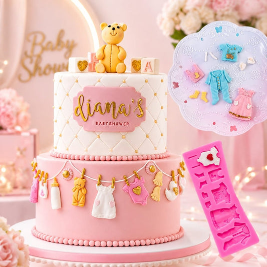 Bakewareind Baby Boy Girl Clothes Baby Shower Theme Silicone Fondant Chocolate Mould - Bakeware India