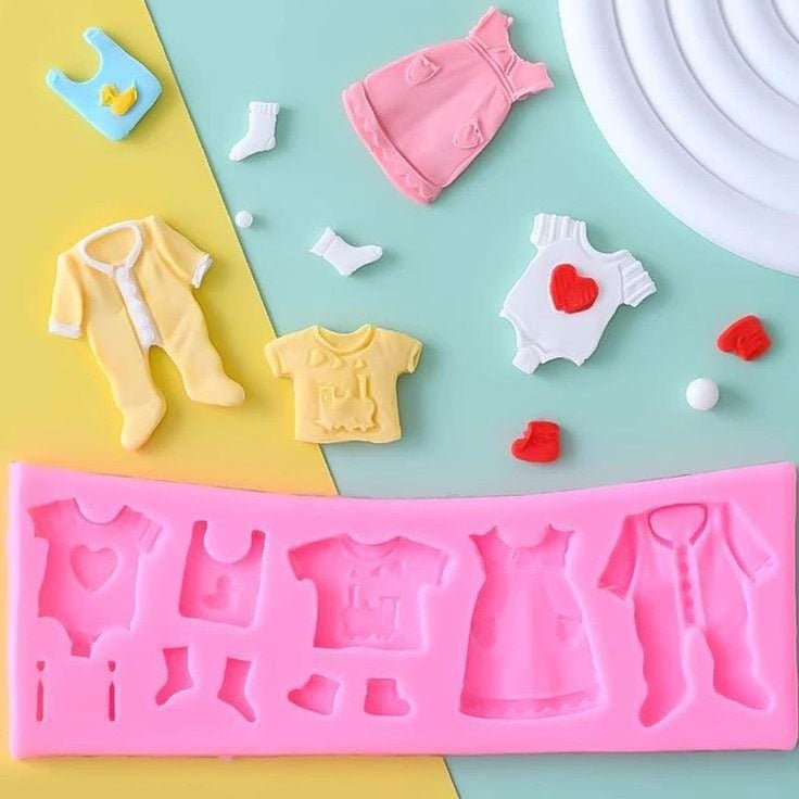 Bakewareind Baby Boy Girl Clothes Baby Shower Theme Silicone Fondant Chocolate Mould - Bakeware India