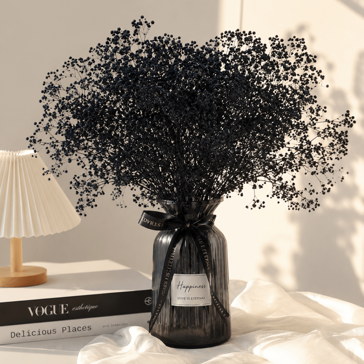 Bakewareind Baby Breath Gysophilia Dried Flower, Black - Bakeware India