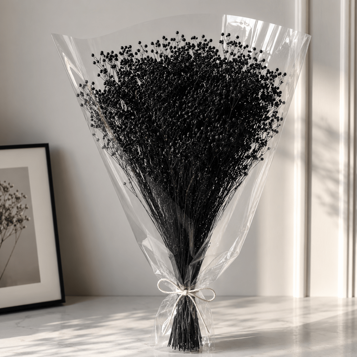 Bakewareind Baby Breath Gysophilia Dried Flower, Black - Bakeware India