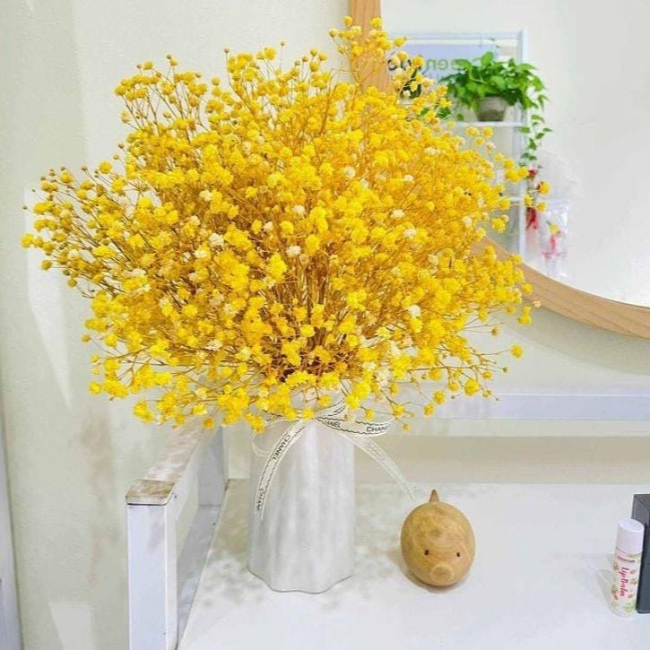 Bakewareind Baby Breath Gysophilia Dried Flower, Yellow - Bakeware India