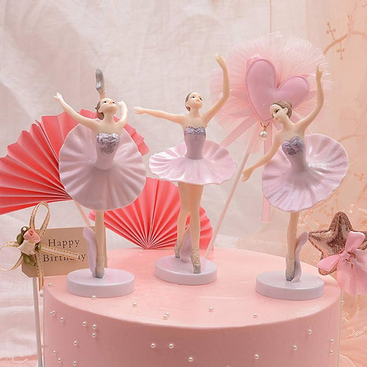 Bakewareind Ballerina Ballet Dancer Toy Cake Topper, 3pcs - Bakeware India