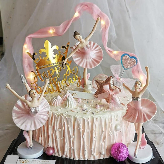 Bakewareind Ballerina Ballet Dancer Toy Cake Topper, 3pcs - Bakeware India