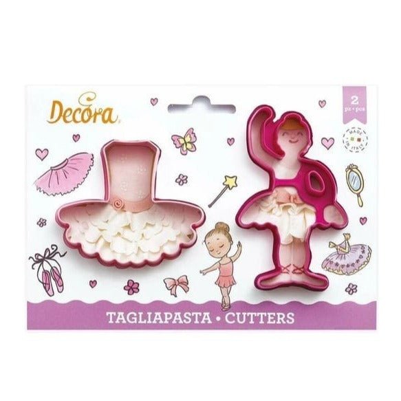 Bakewareind Ballerina Tutu Skirt SugarCraft Cookie Fondant Cake Cutter Set,2Pc - Bakeware India