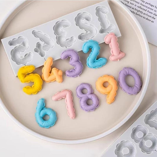 Bakewareind Balloon Number 0 - 9 Lollipop Silicone Chocolate Fondant Mould - Bakeware India