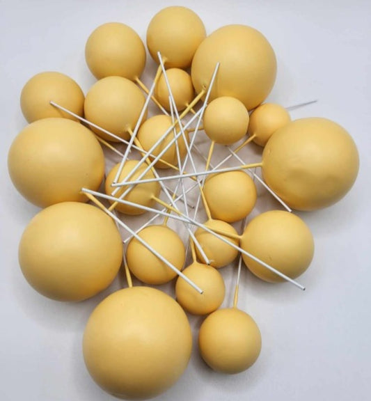 Bakewareind Beige Faux Ball Topper Cake Decorating,20pcs - Bakeware India