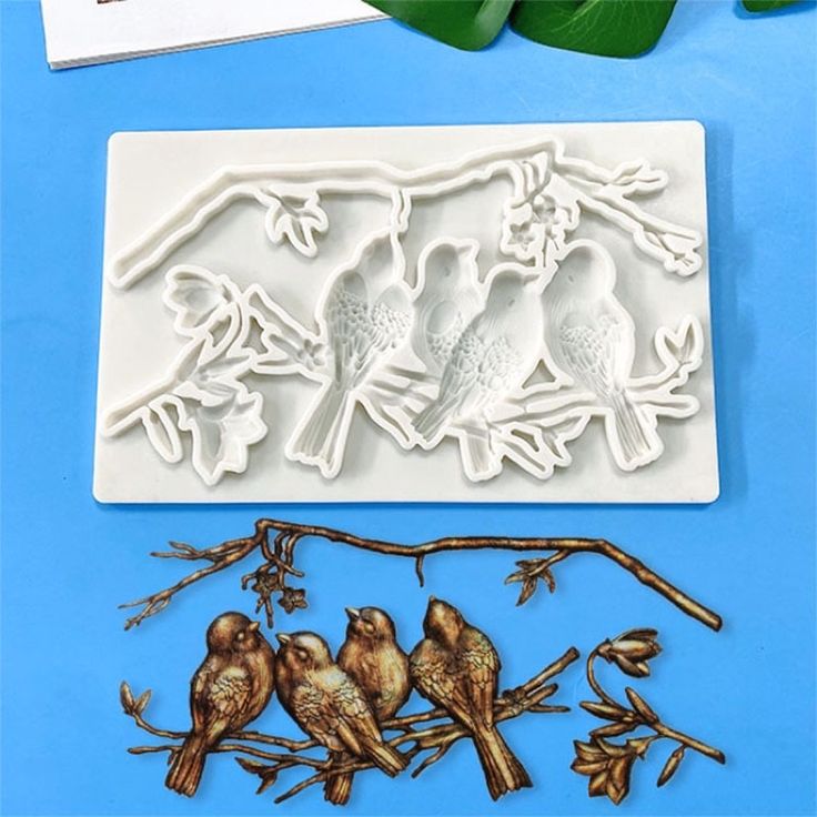 Bakewareind Bird on Branch Big Chocolate/ Fondant Silicone Mould - Bakeware India