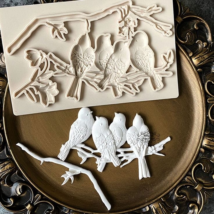 Bakewareind Bird on Branch Big Chocolate/ Fondant Silicone Mould - Bakeware India