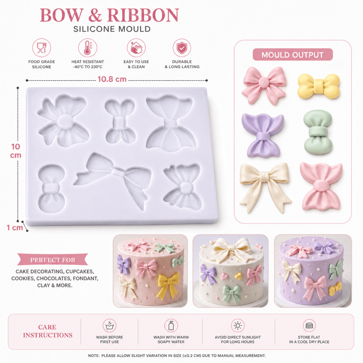 Bakewareind Bow Chocolate Resin Silicone Mould - Bakeware India