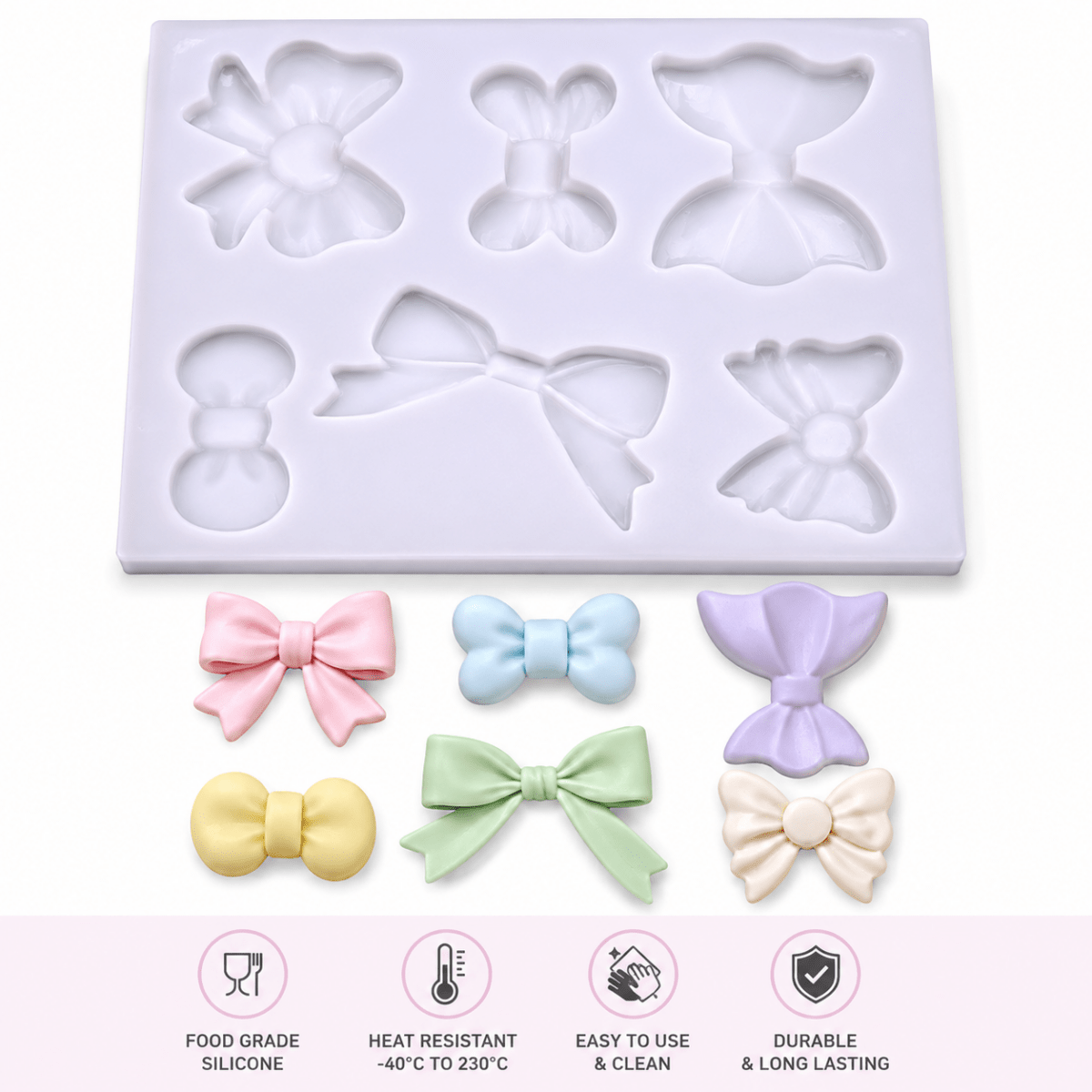 Bakewareind Bow Chocolate Resin Silicone Mould - Bakeware India