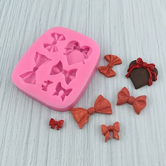 Bakewareind Bow Mould Ribbon Bow Tie Heart Fondant Silicone Cake Mould - Bakeware India