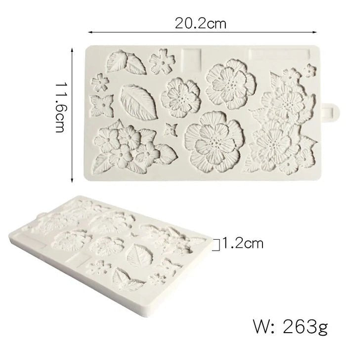 Bakewareind Brush Embroidery Flower Silicone Mould - Bakeware India