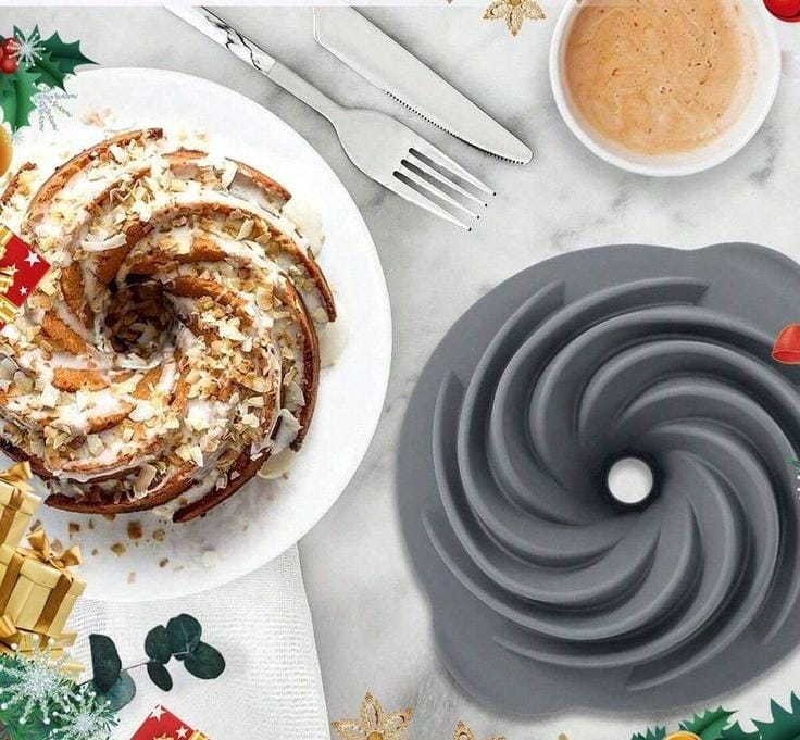Bakewareind Bundt Fluted Cake Pan with Metal Frame - Bakeware India