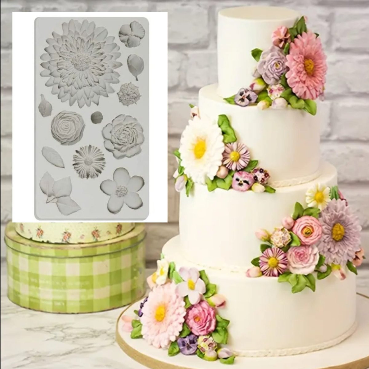Bakewareind Buttercream Assorted Flower Leaf Fondant Silicone Chocolate Mould - Bakeware India