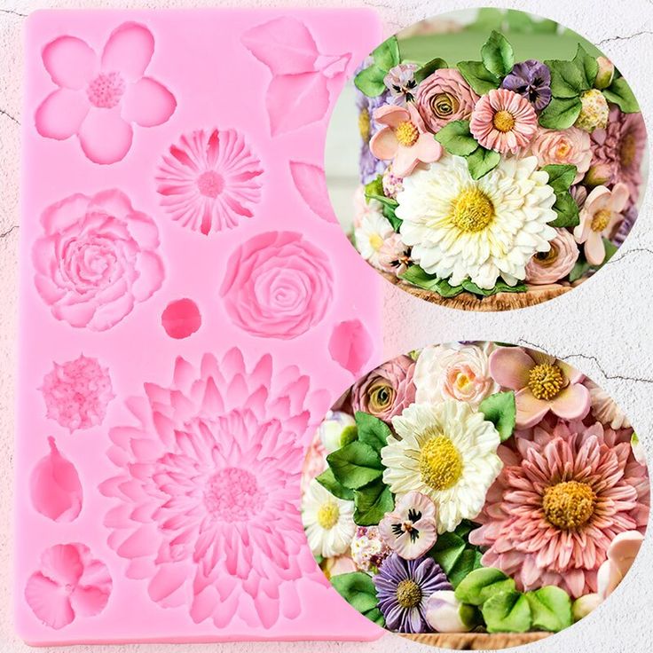 Bakewareind Buttercream Assorted Flower Leaf Fondant Silicone Chocolate Mould - Bakeware India