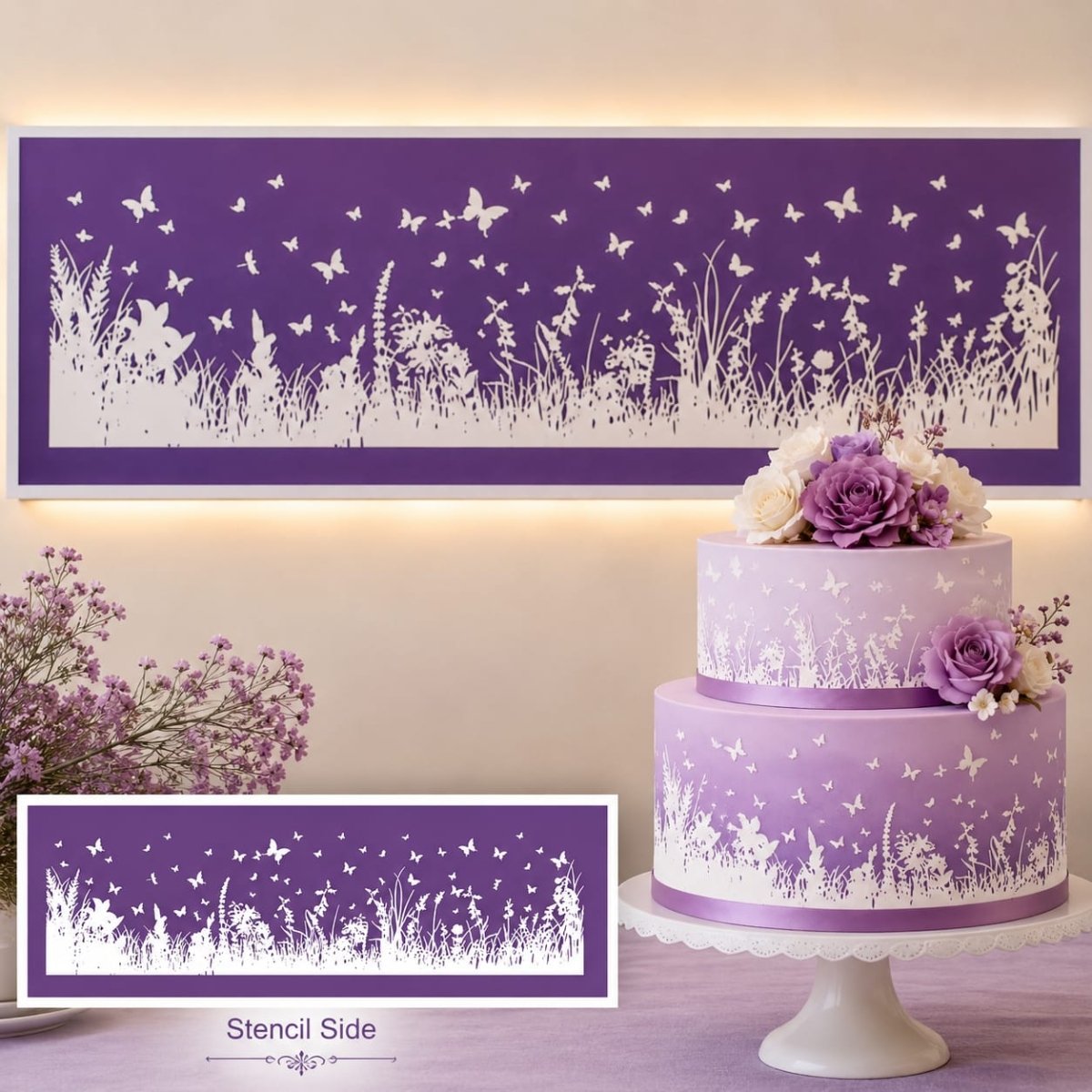 Bakewareind Butterfly Mesh Cake Decorating Stencil - Bakeware India