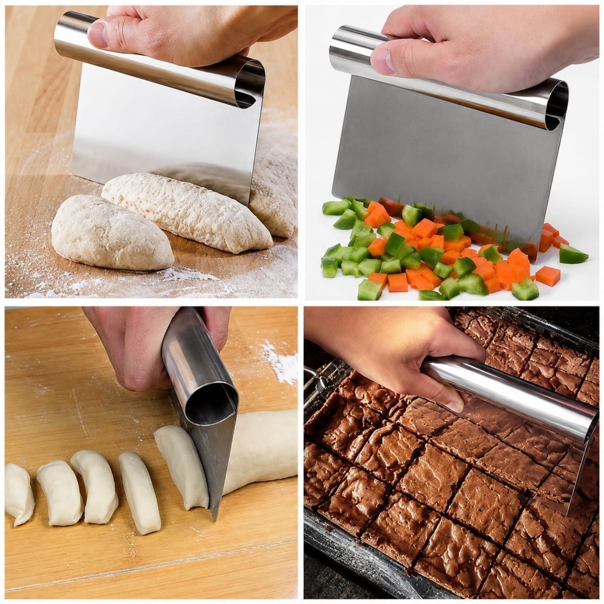 Bakewareind Cake Scrapper Smoother with Height Guide, 6inch - Bakeware India