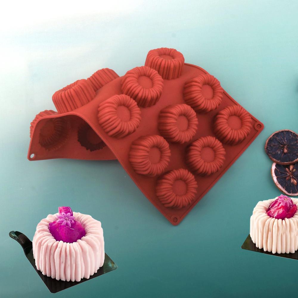 Bakewareind Charlotte Entremet Mousse Bundt Cake Silicone Mould,15cavity - Bakeware India