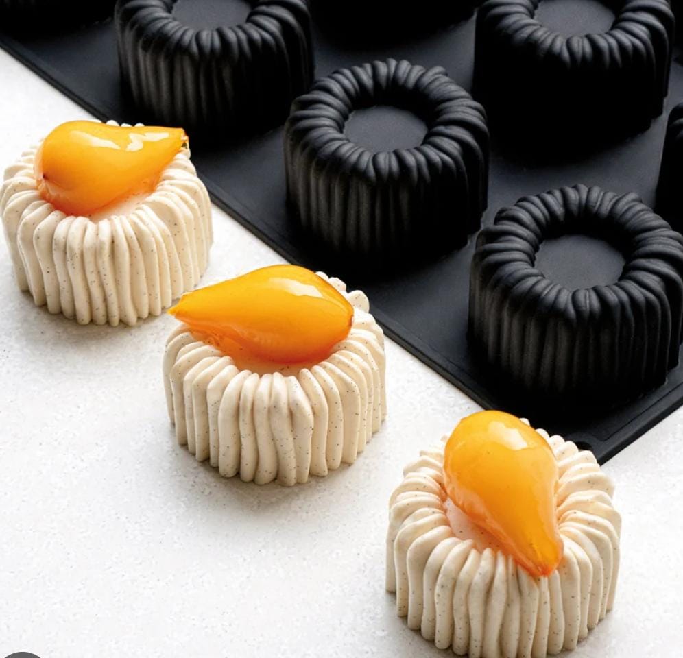 Bakewareind Charlotte Mousse Silicone Cake Mould, 6 Cavity - Bakeware India