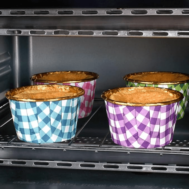 Bakewareind Check Print Metallic Muffin cupcake bake liner,50pc - Bakeware India