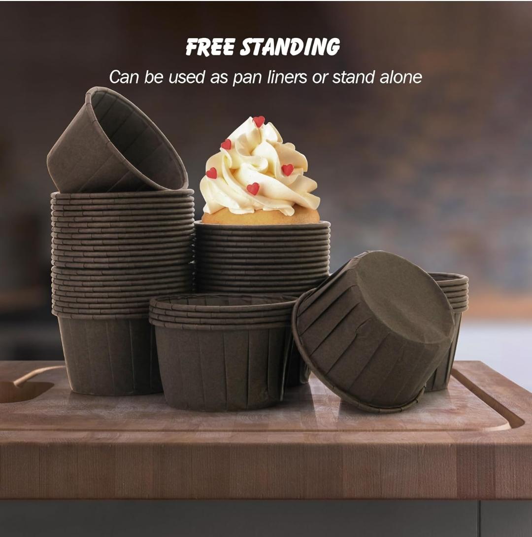 Bakewareind Choco lava cake Dark Brown Solid Bake And Serve Paper Muffin Cupcake liner,50pc - Bakeware India