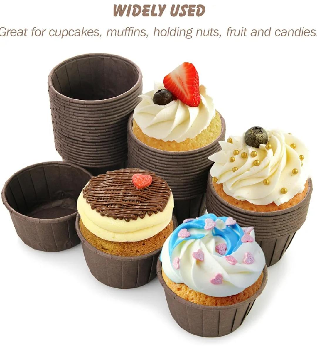 Bakewareind Choco lava cake Dark Brown Solid Bake And Serve Paper Muffin Cupcake liner,50pc - Bakeware India