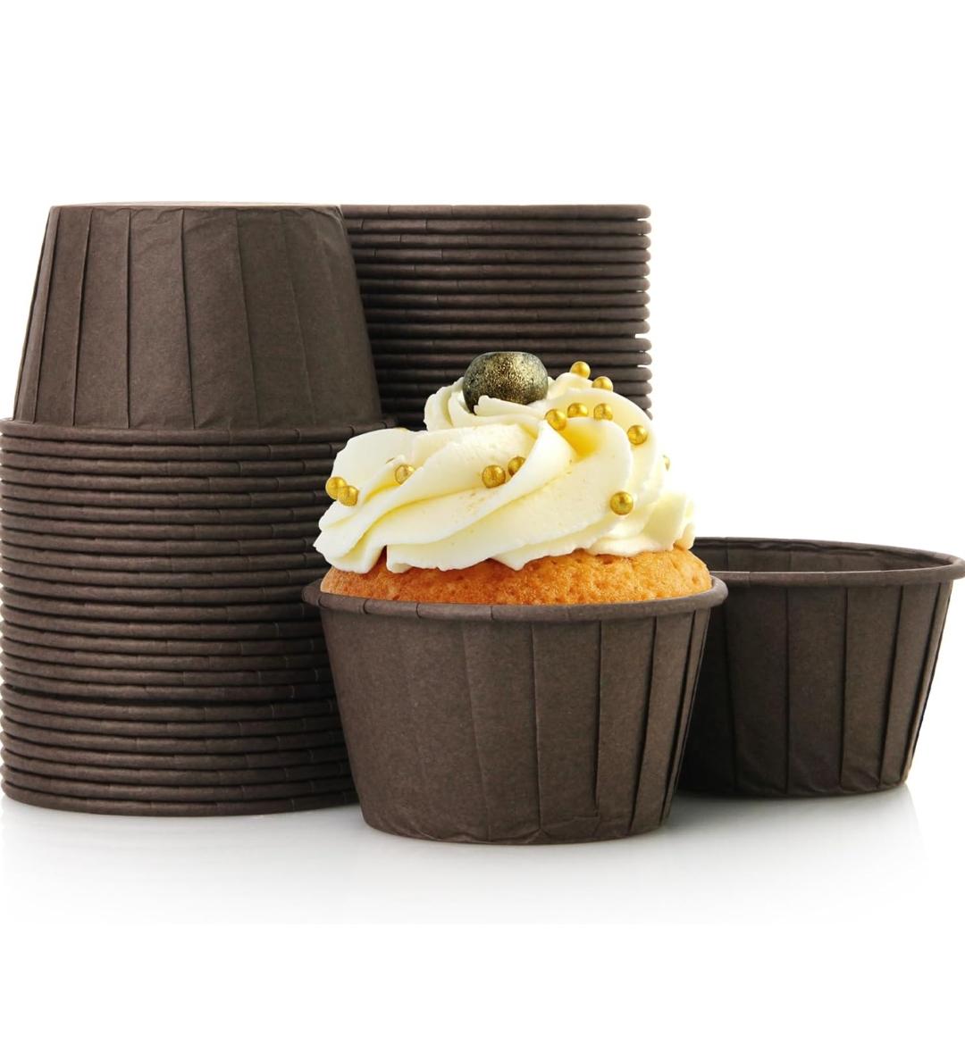 Bakewareind Choco lava cake Dark Brown Solid Bake And Serve Paper Muffin Cupcake liner,50pc - Bakeware India