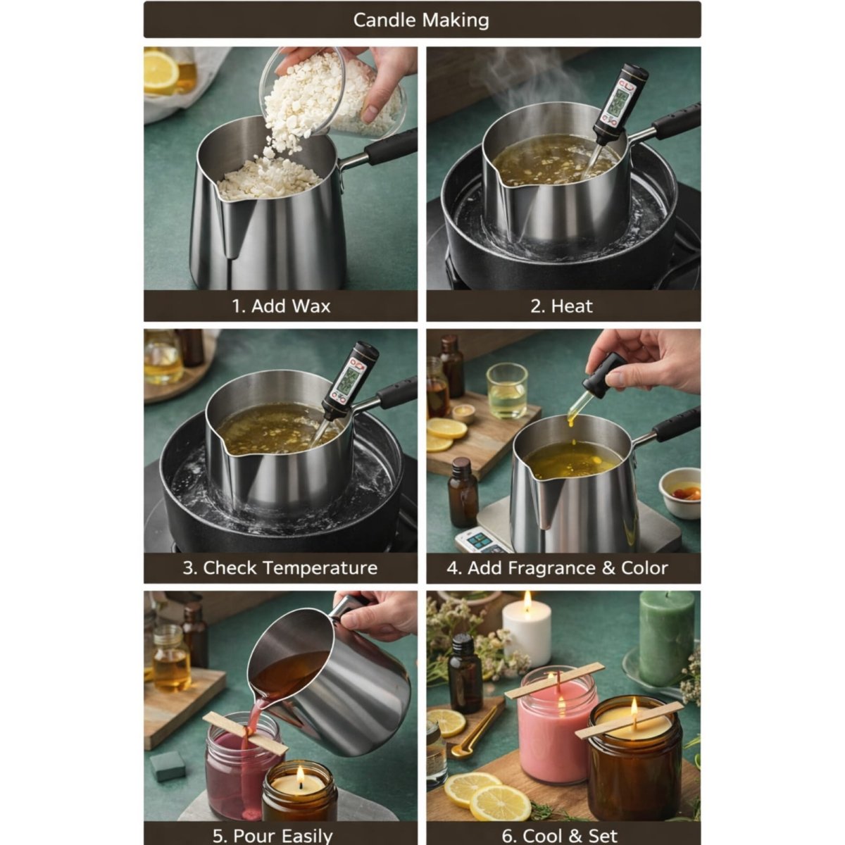 Bakewareind Chocolate Wax Melting Pot with Stirring Spoon - Bakeware India