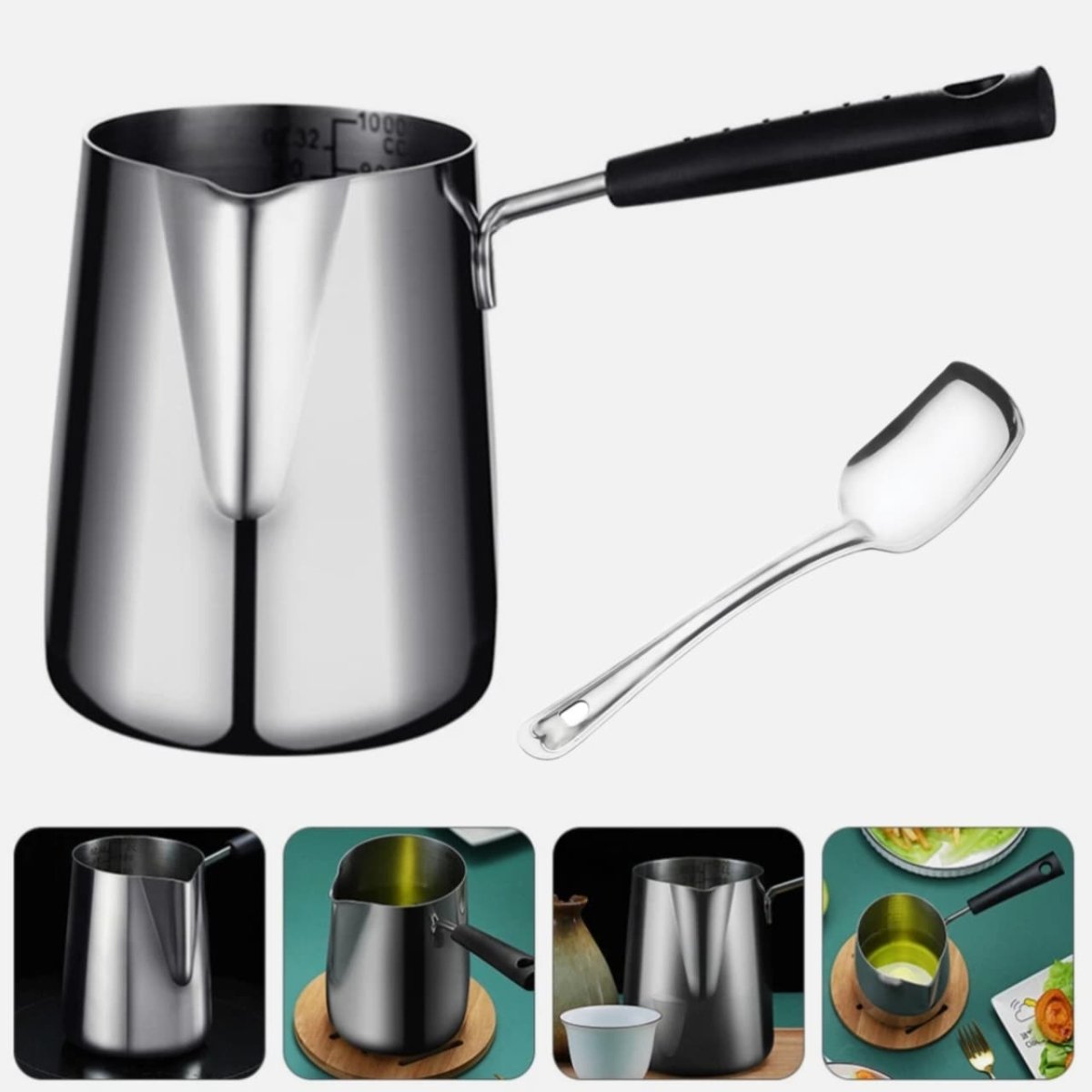 Bakewareind Chocolate Wax Melting Pot with Stirring Spoon - Bakeware India