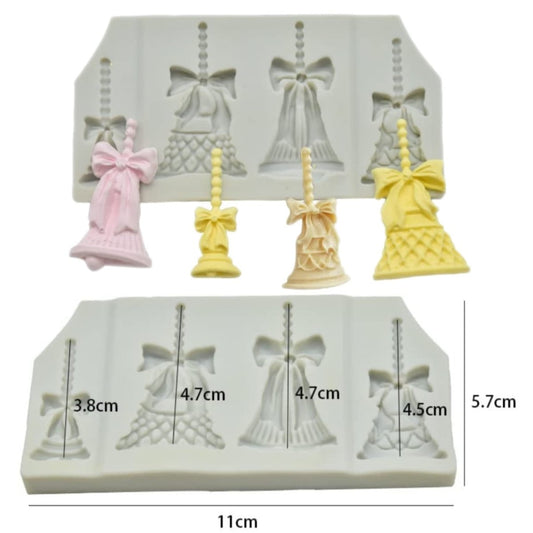 Bakewareind Christmas Bells Fondant Silicone Mould - Bakeware India