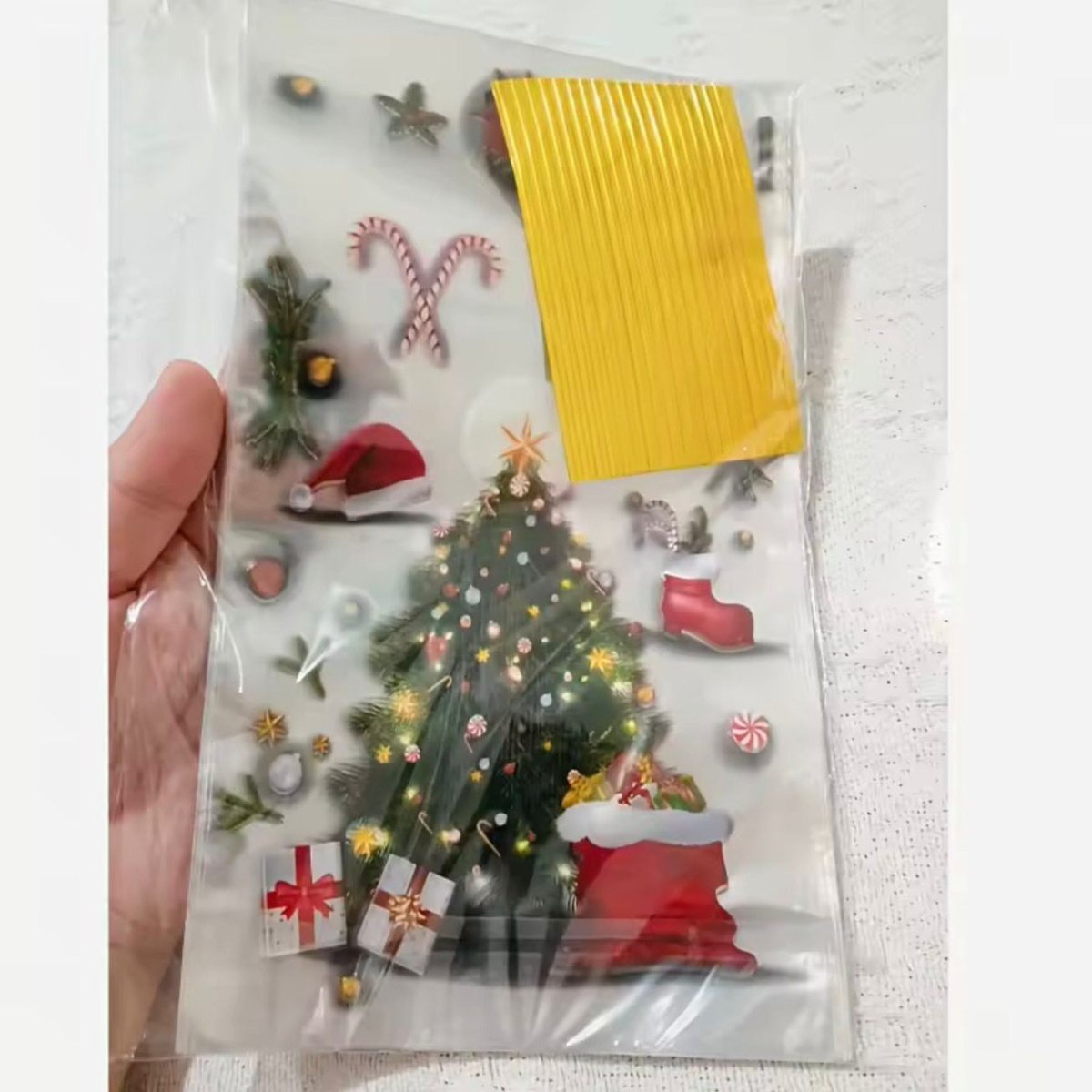 Bakewareind Christmas Poly Transparent Gift Bags, 50pcs - Bakeware India