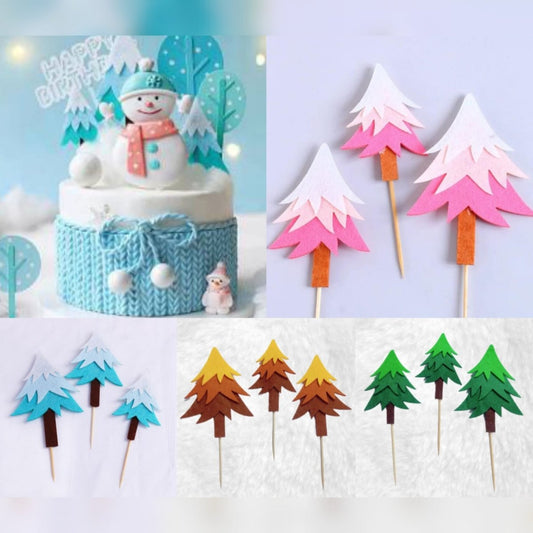 Bakewareind Christmas Tree Cake Decoration Cake Topper,3pcs (Select color) - Bakeware India