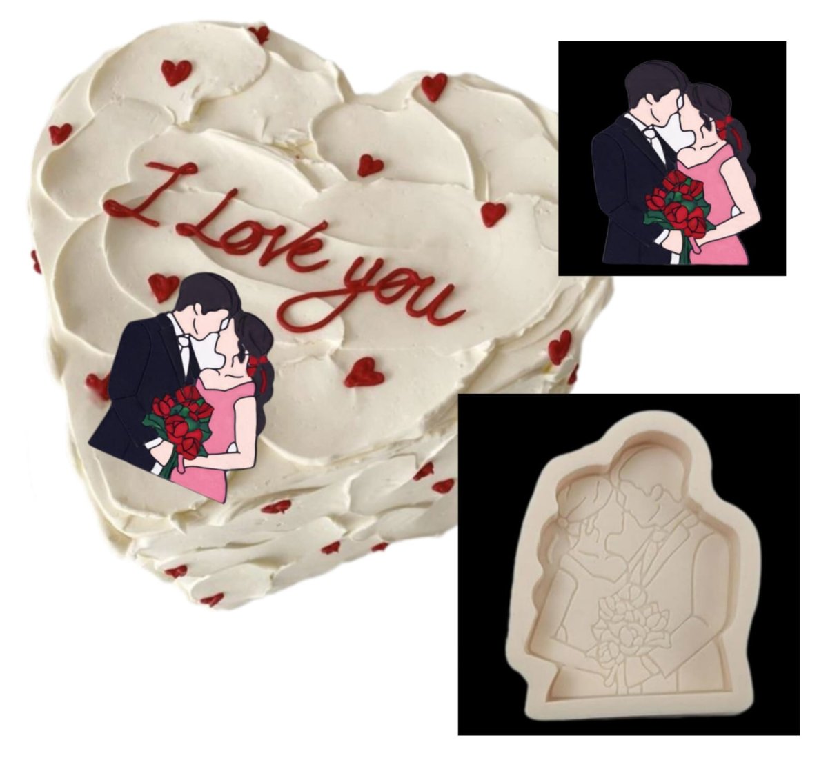 Bakewareind Couple Love Wedding Fondant Chocolate Silicone Mould - Bakeware India