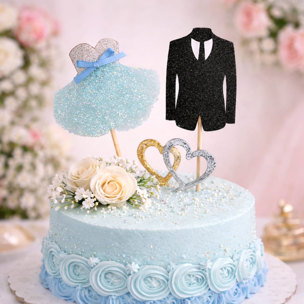 Bakewareind Couple Wedding Dress Decorating Cake Topper - Bakeware India
