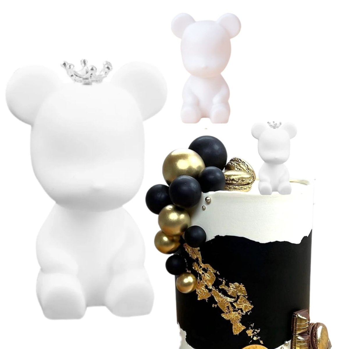 Bakewareind Crown Teddy Bearbrick Toy Topper For Cake Decorating - Bakeware India