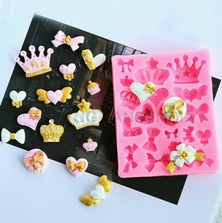 Bakewareind Crown Tiara And Bow Silicon Fondant Mould - Bakeware India