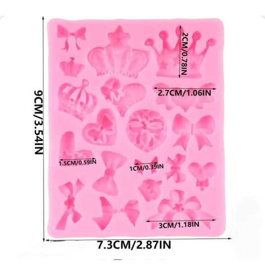 Bakewareind Crown Tiara And Bow Silicon Fondant Mould - Bakeware India