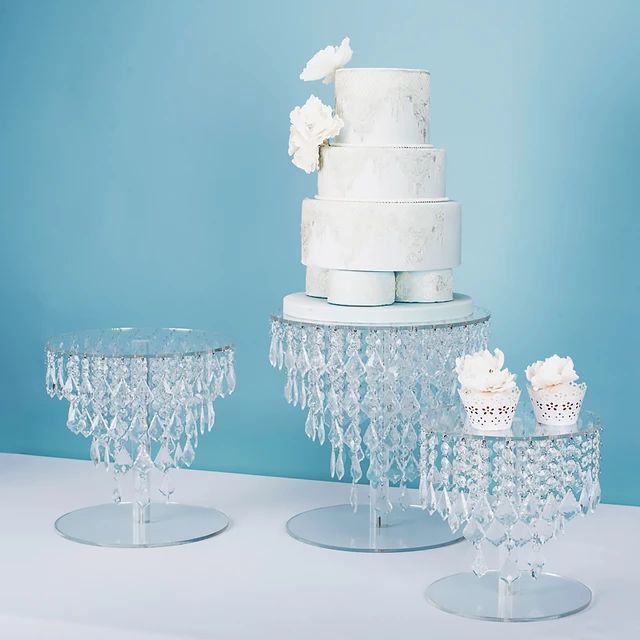 Bakewareind Crystal Spacer Cake Stand,{ 2 sizes } - Bakeware India