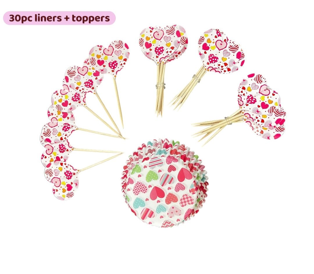 Bakewareind Cupcake Liners Kit with Cupcake Toppers (select colors) - Bakeware India