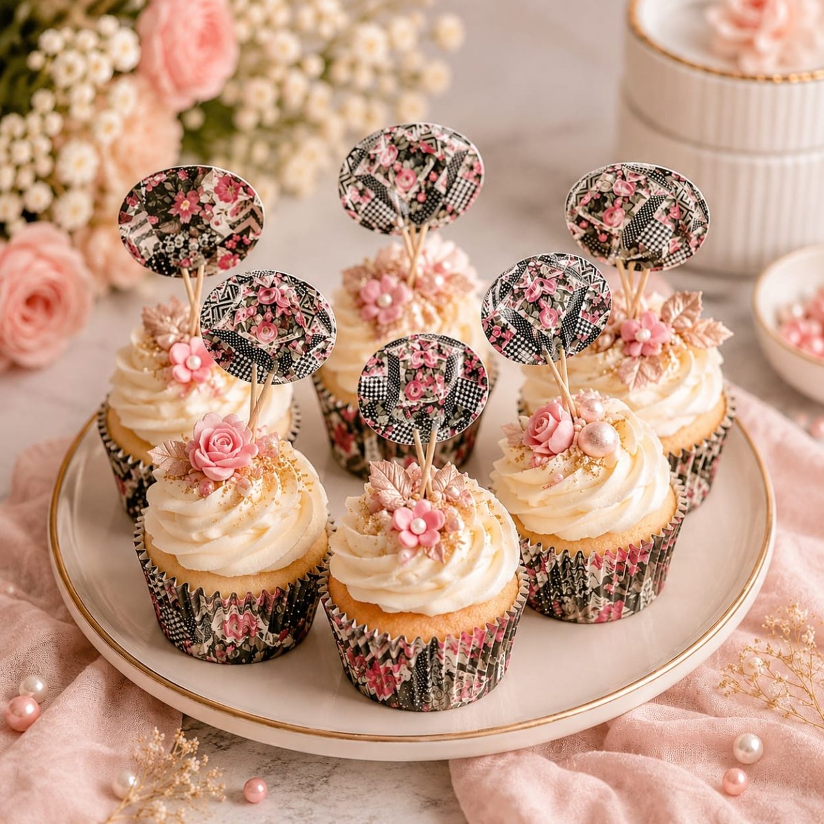 Bakewareind Cupcake Liners Kit with Cupcake Toppers (select colors) - Bakeware India
