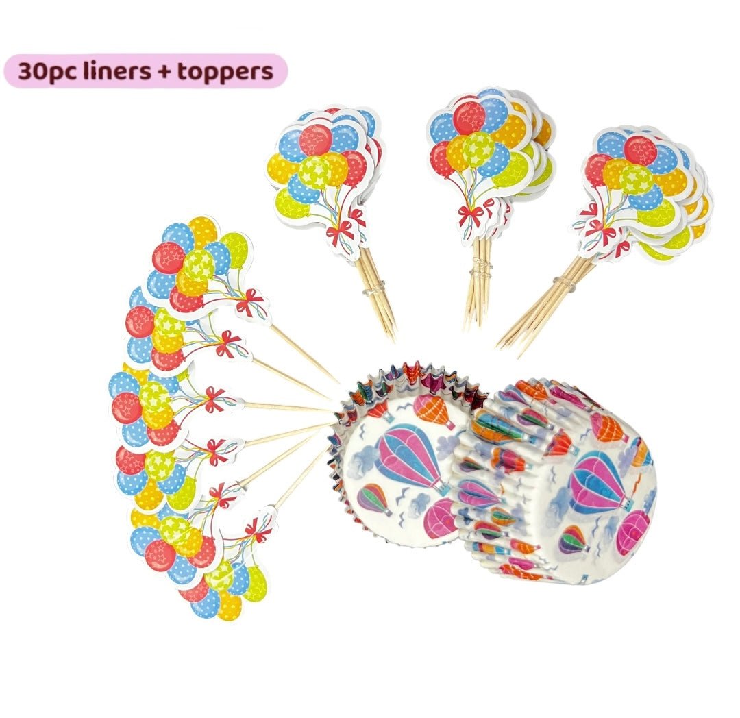 Bakewareind Cupcake Liners Kit with Cupcake Toppers (select colors) - Bakeware India