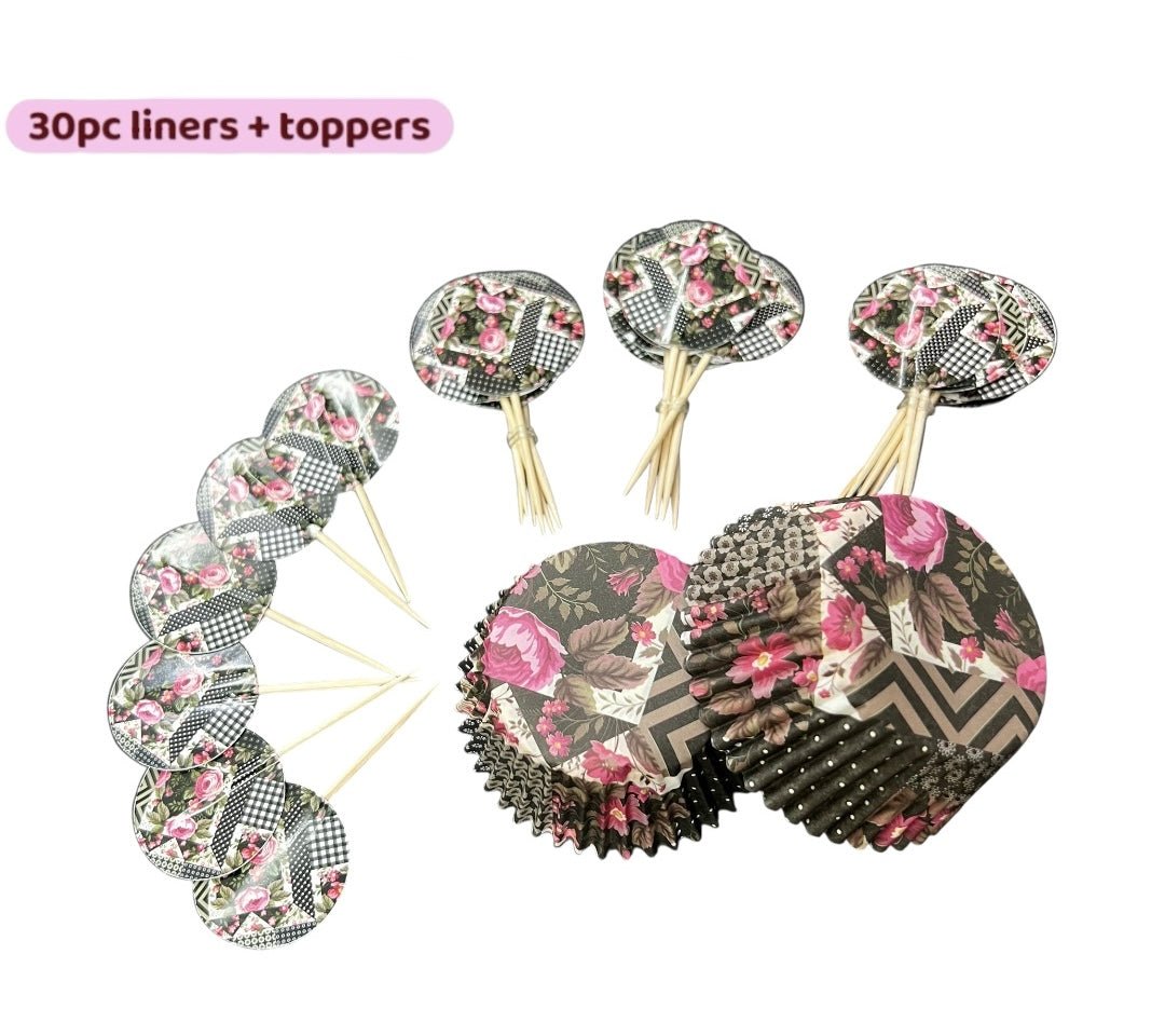 Bakewareind Cupcake Liners Kit with Cupcake Toppers (select colors) - Bakeware India