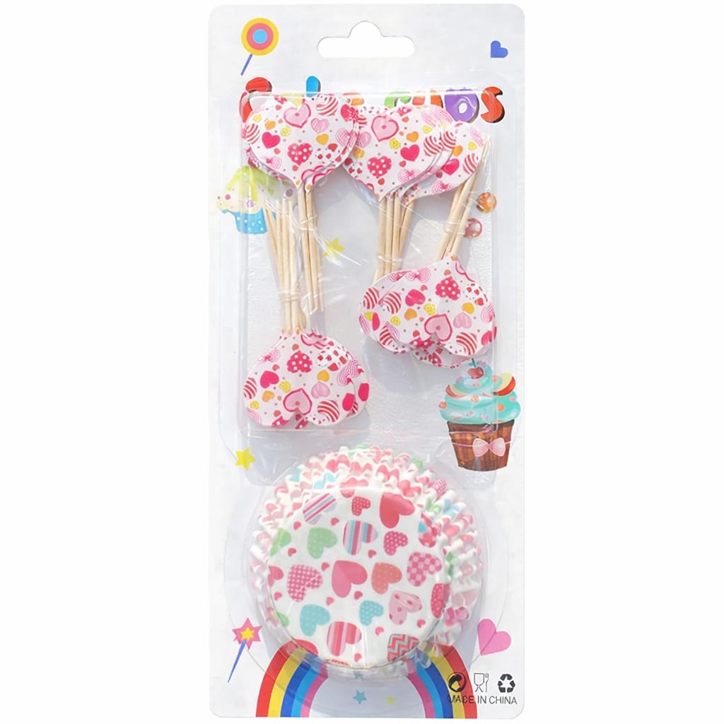 Bakewareind Cupcake Liners Kit with Cupcake Toppers (select colors) - Bakeware India