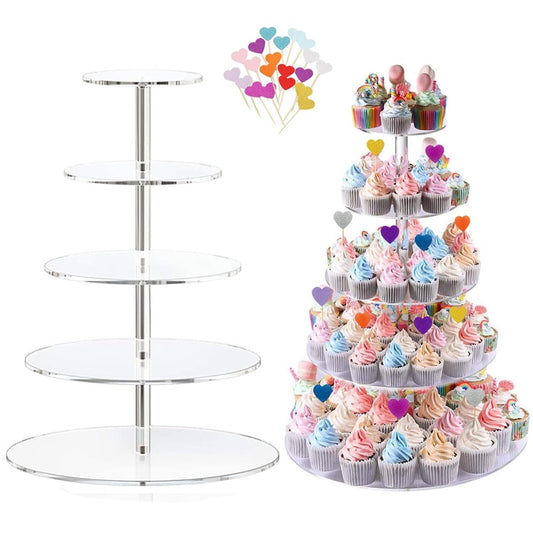 Bakewareind Cupcake Stand Display For Wedding Acrylic 5 tier - Bakeware India