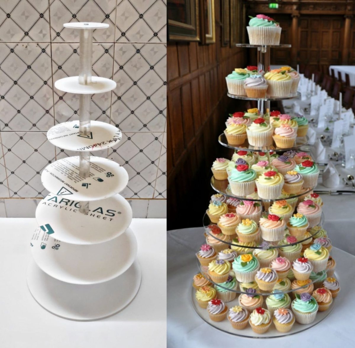 Bakewareind Cupcake Stand Display For Wedding Acrylic 7 tier - Bakeware India