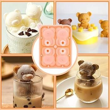 Bakewareind Cute Teddy Bear Ice Cube Making Silicone Mould - Bakeware India